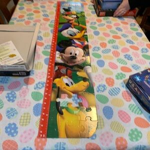 Disney Long Character Floor Puzzle with Green, Yellow, Red, Blue